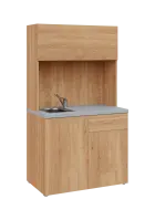 KUCH - SIMPLE 3 kuchyňka s výklopem (dřez + baterie + lednice), 1800x1000x6000 mm, dub bardolino